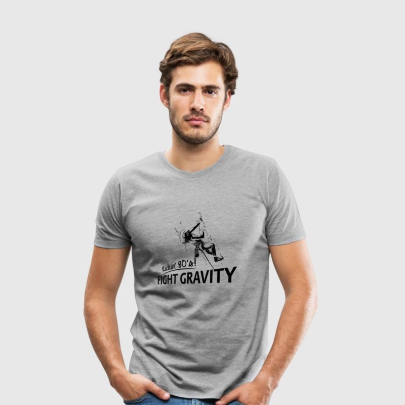 80s climbing fight gravity men women premium t-shirt